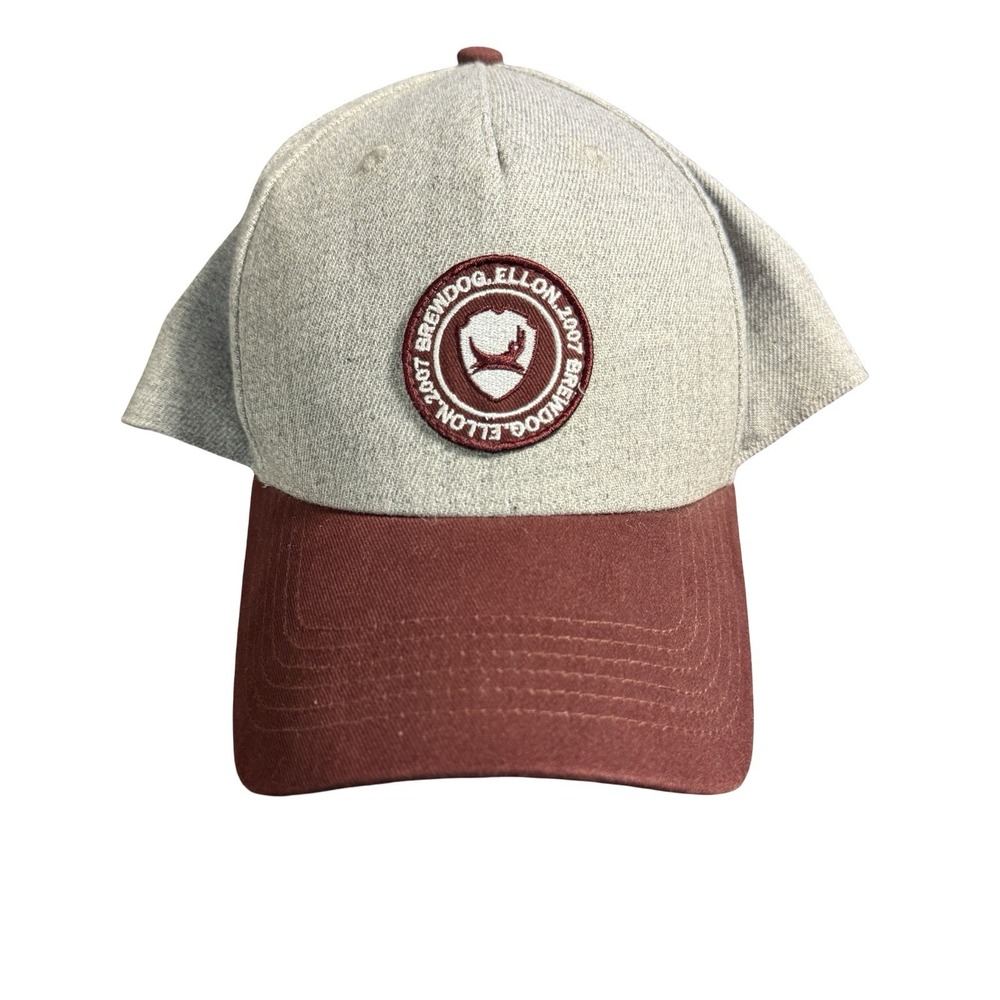 RARE 2007 Brewdog Brewery Ellon Scotland Patch Fitted Hat Cap Gray Brown One Sz‎